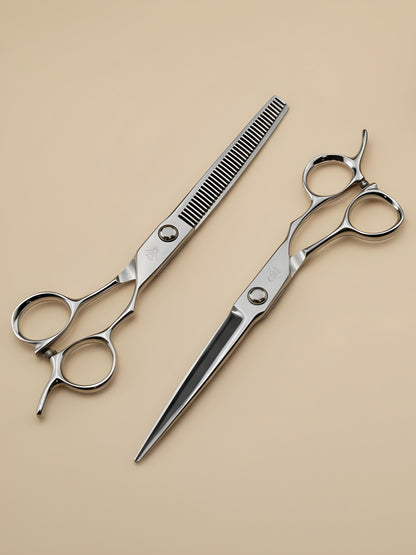 Kaze Flow – Tijeras de Peluquería Profesionales 7" para Diestros, Acero Japonés