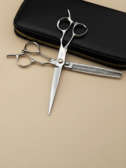 Kaze Flow – Tijeras de Peluquería Profesionales 7" para Diestros, Acero Japonés