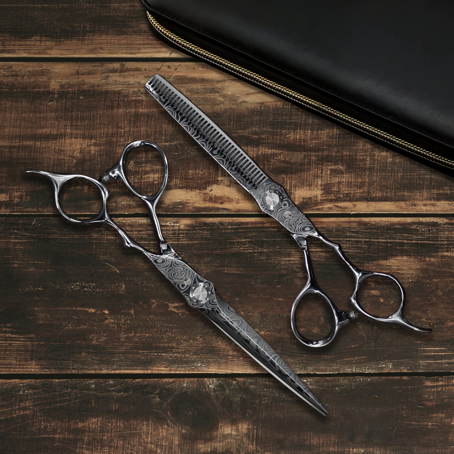 Mizuki Line - Professional 6.6" Right-handed Japanese Damascus Steel Hairdressing Scissors