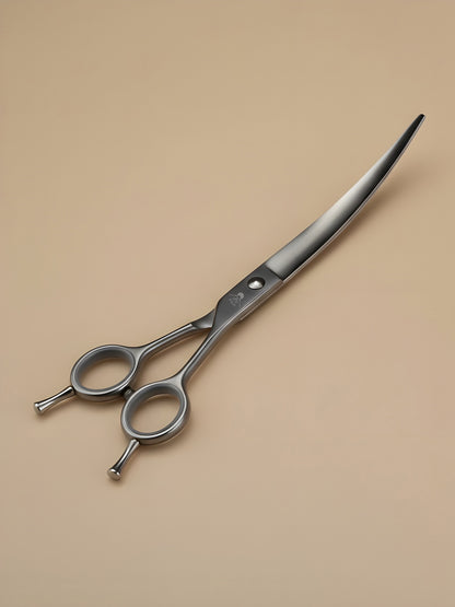 SilkenPaw – Professional 7.5" Matte Curved Right-Handed Japanese Steel Pet Grooming Scissors