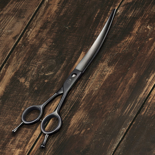 SilkenPaw - Professional 7.5" Matte Curved Right-handed Japanese Steel Pet Grooming Scissors