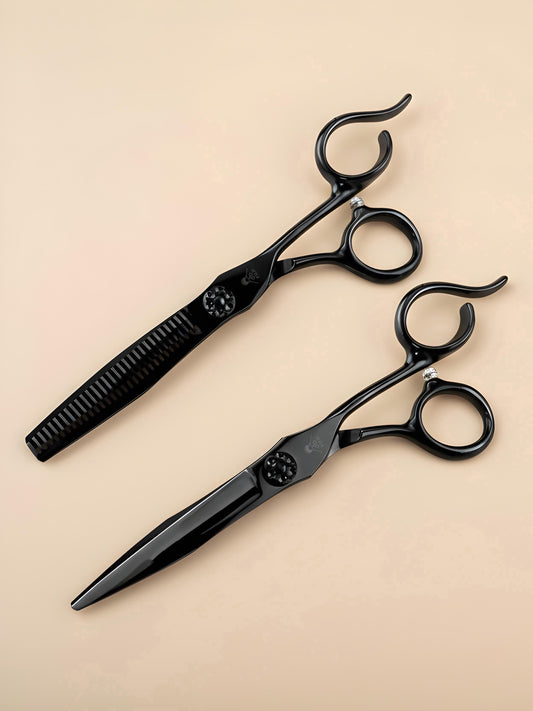 Sora Noir - Professional 6" Right-handed Japanese Steel Hairdressing Scissors