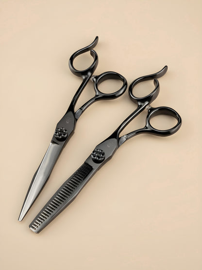 Sora Noir - Professional 6" Right-handed Japanese Steel Hairdressing Scissors