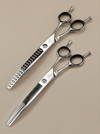 VeluTrim – Forbici Sfoltitrici Professionali 7" per Grooming, Destrimani, Acciaio Giapponese