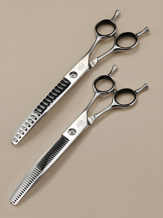VeluTrim – Professional 7" Right-Handed Japanese Steel Pet Grooming Thinning Scissors